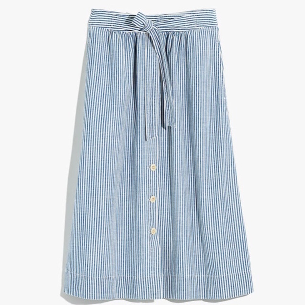Madewell The Pallisade Midi Button Front Skirt
